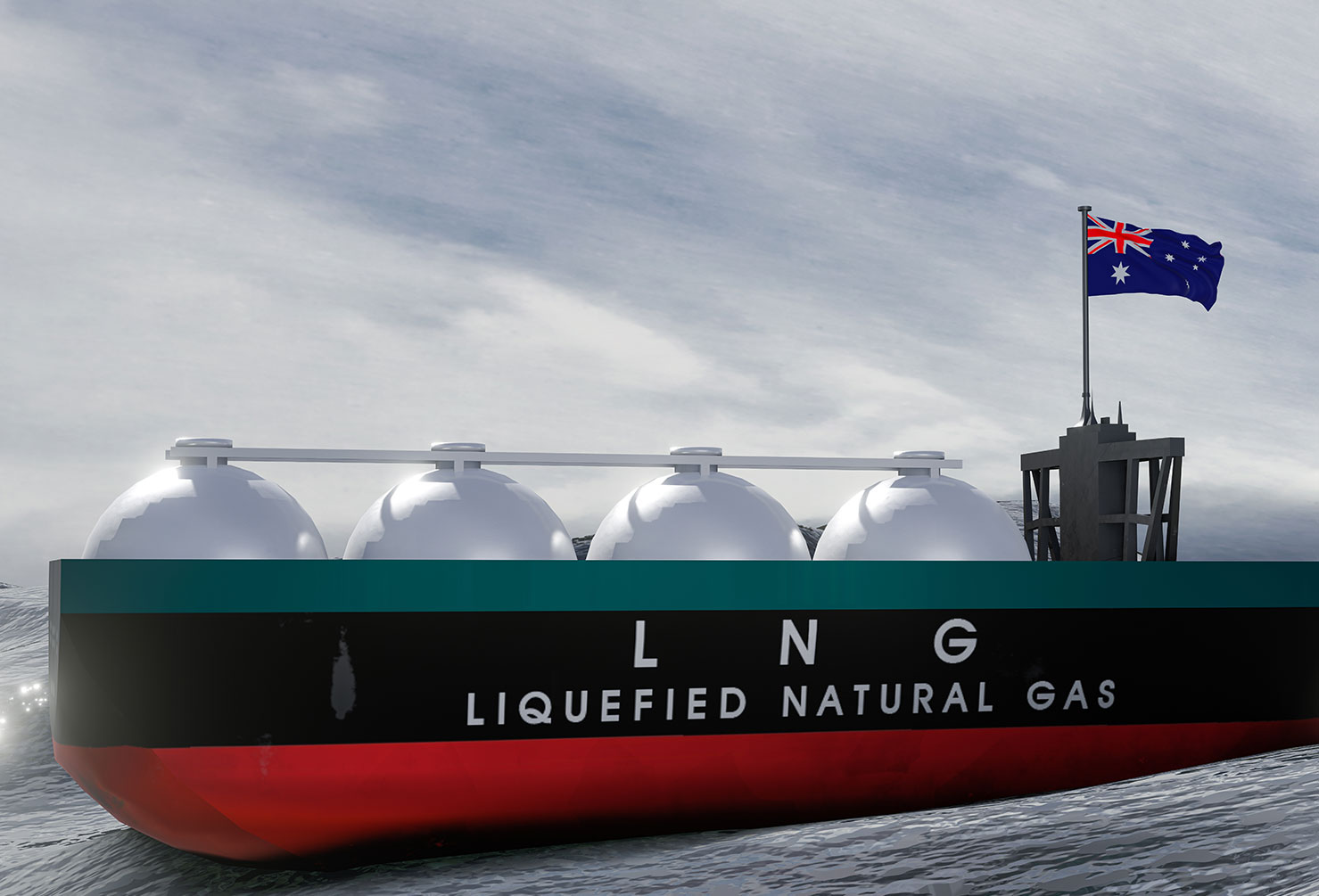 Natural gas tank with Australian flag