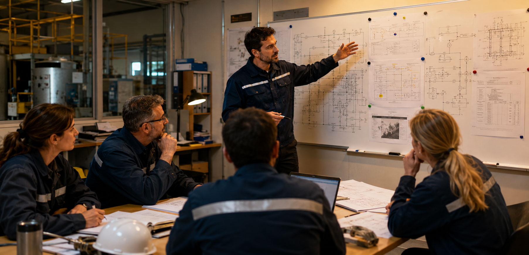Industrial team meeting in progress